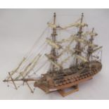 Wooden model of HMS Victory, 23ins long approximately