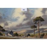 Winston Megoran, watercolour, landscape, probably Lake District, signed, 11ins x 16ins