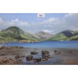 Andrew Dandridge, pastel, view of Wastwater, 15ins x 22ins, gilt framed