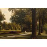 Willis Pryce, oil on board, figures in a landscape, 8ins x 12ins, gilt framed together with