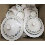 Royal Doulton Burgundy pattern eight place setting dinner service comprising twelve tea cups and