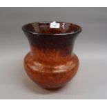 Monart type orange flecked Art glass vase, 8.75ins high