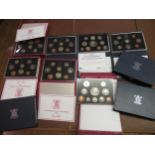 Collection of United Kingdom proof coin sets 1986 x 4, 1983, 1984, 1997 x 2, 1990 and 1999