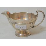 Birmingham silver circular pedestal cream jug with shaped handle Good condition, no problems,