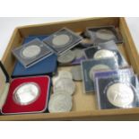 Small quantity of commemorative crowns and other coins