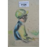 Alan Brassington, pastel drawing portrait of a jockey, Frank T Sabin Gallery label verso, 8ins x 5.