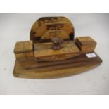 Art Deco marquetry inlaid desk tidy and blotter, signed J.J. or F.F. Loan?