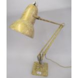 Anglepoise lamp with painted decoration of gold over cream together with a quantity of other various