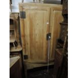 Far Eastern peach or pine wood two door marriage cupboard, possibly Thai