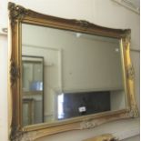 Reproduction rectangular gilt moulded wall mirror, 25ins x 33ins