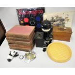 Box containing a quantity of miscellaneous items including an AA badge, 5 volumes The Amateur