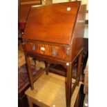 20th Century mahogany small bureau, having full front over a single draw on square chamfered