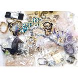 Box containing a large quantity of modern bead necklaces and bracelets