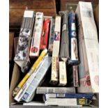 Box containing various unbuilt model aviation kits by Italeri, Airfix and others, together with an