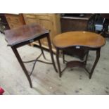 Edwardian mahogany and line inlaid square shaped top occasional table on square tapering supports