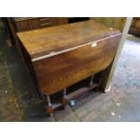 20th Century oak drop-leaf barley twist gateleg table, 30ins high x 28ins wide