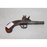 18th Century flintlock pocket pistol, in excavated condition Parts do function. Condition as shown