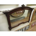 1920's Mahogany framed wall mirror with floral surmount, 39ins x 25ins