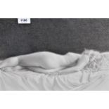Geoff Williams, pencil drawing, study of a sleeping female nude, signed, 11ins x 28ins