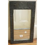 Arts and Crafts embossed pewter mirror