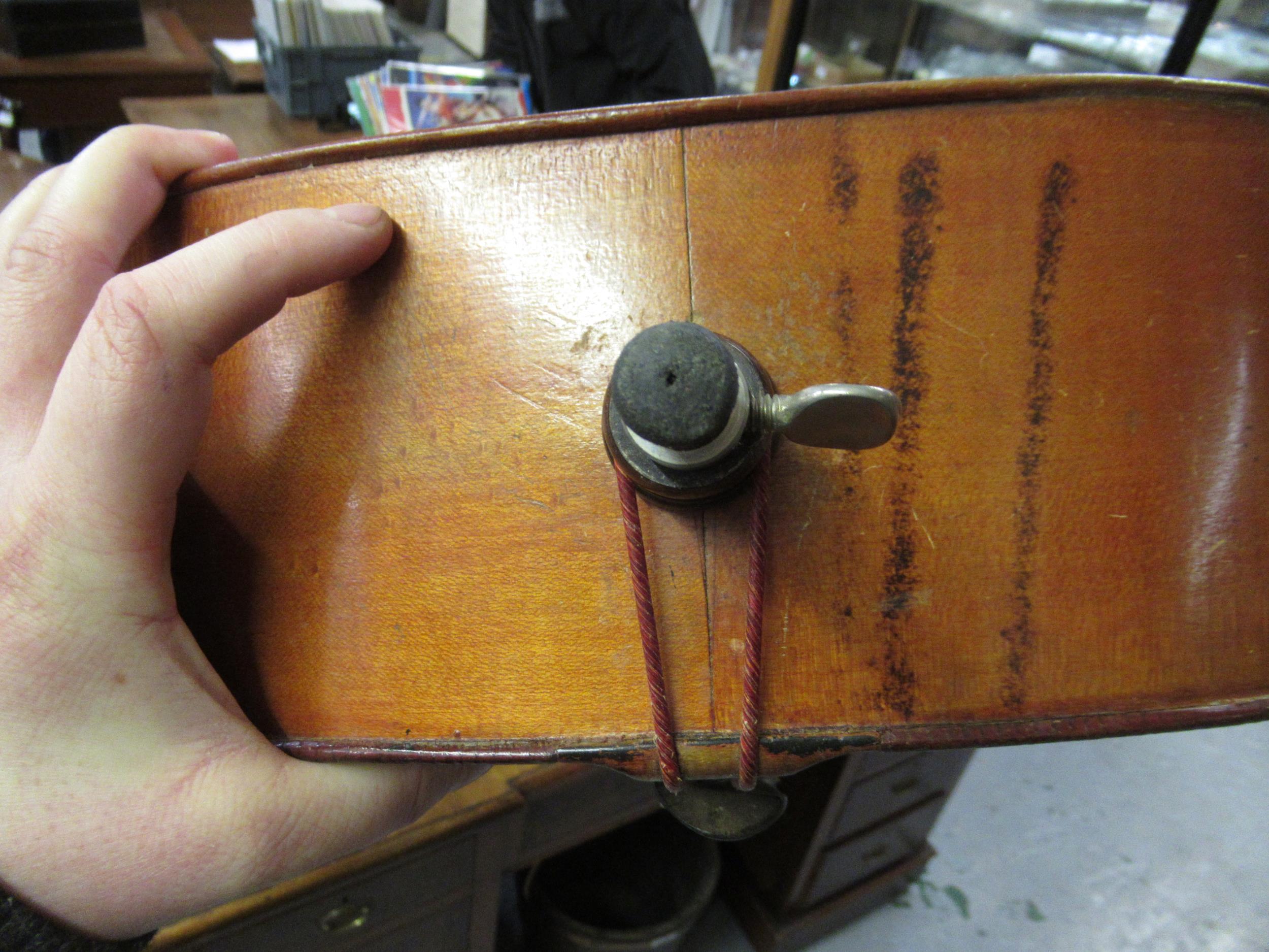 Late 19th / early 20th Century cello with 29.5in two section back, with bow, in a soft case - Image 9 of 32