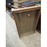 Oak and glazed hanging display cabinet, 33.5ins x 21ins