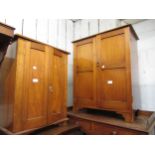 1920's Mahogany office cabinet, the two panel doors enclosing alcoves together with a similar