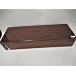 19th / early 20th Century mahogany gun case with brass catches and lock and fitted interior, with