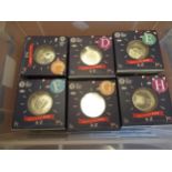 Box containing twenty four silver alphabet 10p silver proof coins in a original Royal Mint boxes