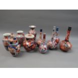 Quantity of various Japanese Imari pattern vases