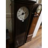 20th Century oak cased National Electric master clock, with circular white dial having Arabic