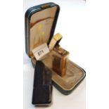 Dunhill gold plated cigarette lighter in original box