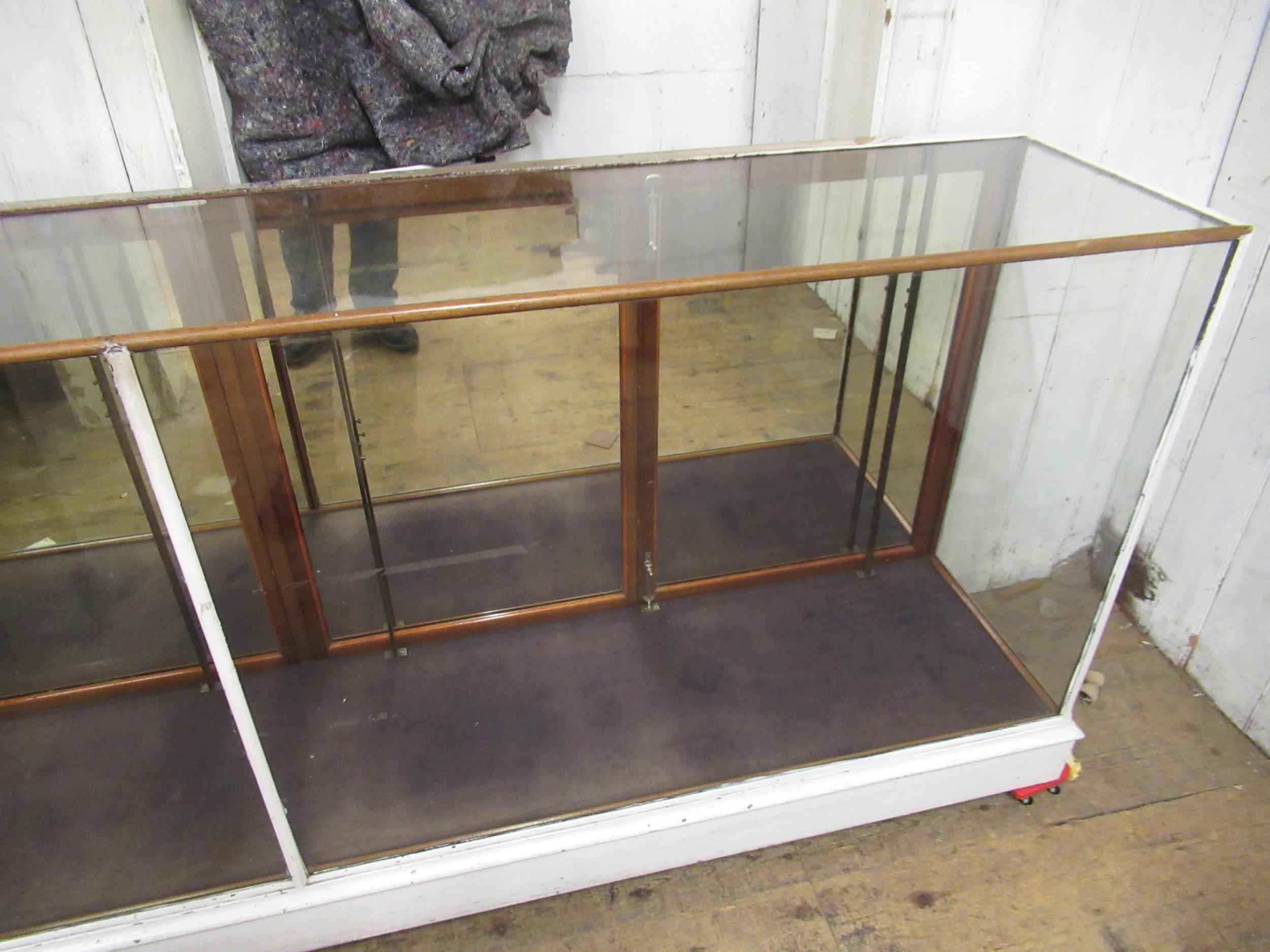 Large early 20th Century mahogany and glass shop display counter by E. Pollard & Co. London, with - Image 3 of 5