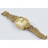 Ladies 9ct gold cased Rotary wristwatch with 9ct gold bracelet, 12g