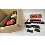 Box containing a quantity of various 20th Century Triang 00 gauge tenders, carriages, rolling