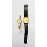 Gentleman's gold plated Rotary wristwatch, together with a ladies Rotary wristwatch