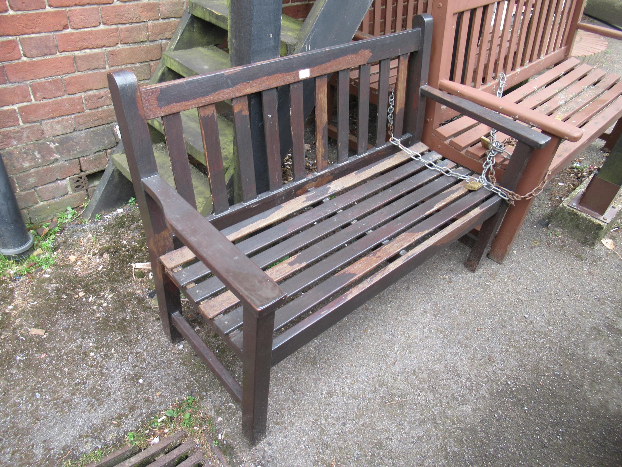 Barlow Tyrie, slatted teak garden bench, 47ins wide