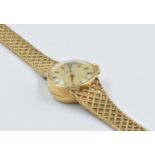 Ladies Omega 9ct gold wristwatch with integral strap, together with another 9ct gold cased