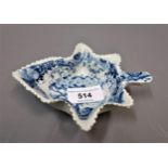 18th Century English blue and white transfer printed pickle dish