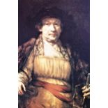 Group of four very large framed coloured prints after Rembrandt, commissioned by Joseph Heller (