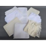 Quantity of table linen etc. including Irish damask table cloth and napkins, with other crochet