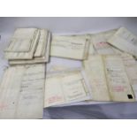 Box containing a collection of various antique indentures All these look to be from Peckham