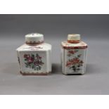 Samson porcelain teapoy with cover in Chinese style, together with another teapoy (cover restored)