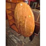 Victorian walnut and inlaid oval pedestal centre table on a cluster column support and quadruped