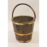 19th Century copper banded oak bucket