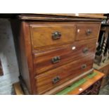 Victorian mahogany straight front chest of two short and two long drawers with brass handles,