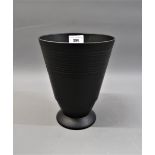 Wedgwood Keith Murray black basalt vase of ribbed tapering form, 8ins high No chips, cracks or