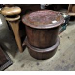 Victorian mahogany cylindrical commode with a hinged lid