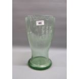 20th Century baluster form glass vase engraved with a sailing ship