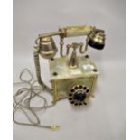 Mid 20th Century onyx and brass mounted telephone